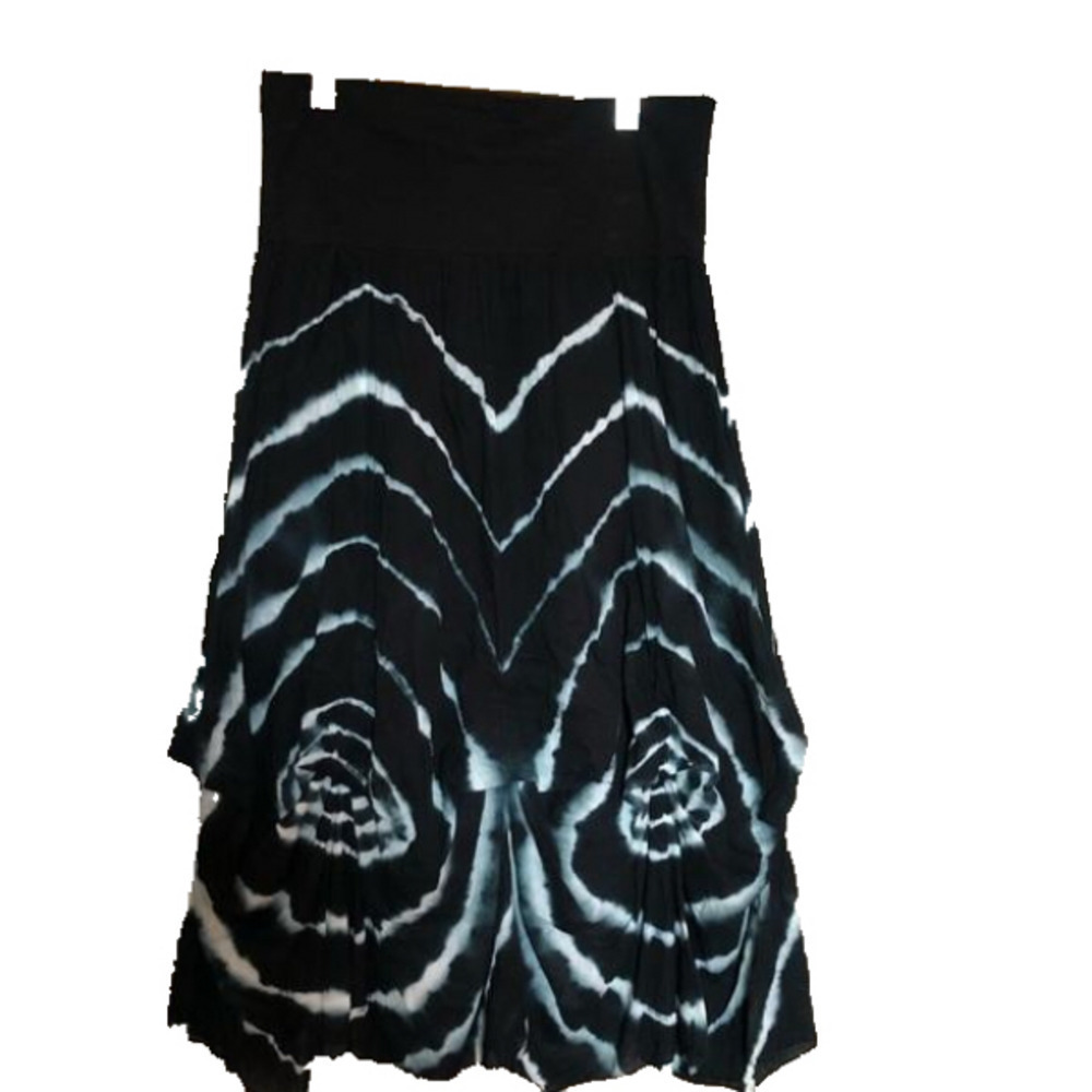 Le Grenier Boho Tie Dyed Cotton Festival Maxi Skirt Medium